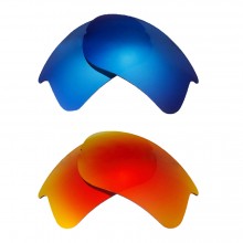 New Walleva Fire Red + Ice Blue Polarized Replacement Lenses For Bolle Vigilante Sunglasses